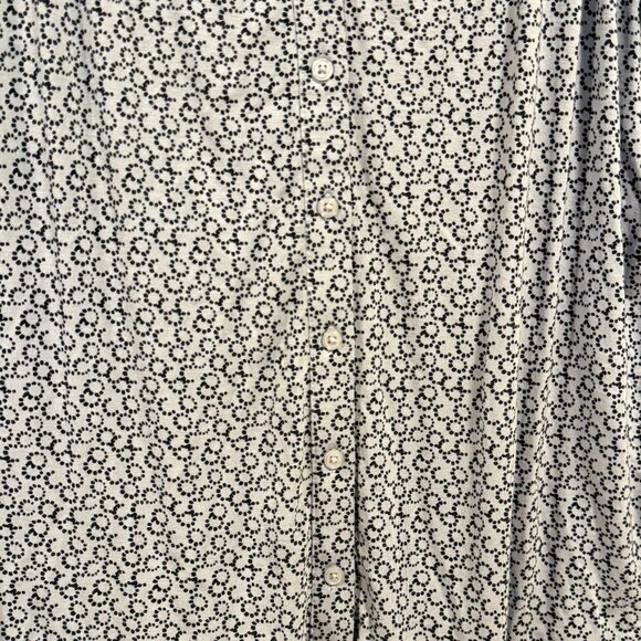 Boden Blue Mini Floral V-Neck Button Up Smocked Detail Blouse Size 6 - Picture 4 of 8